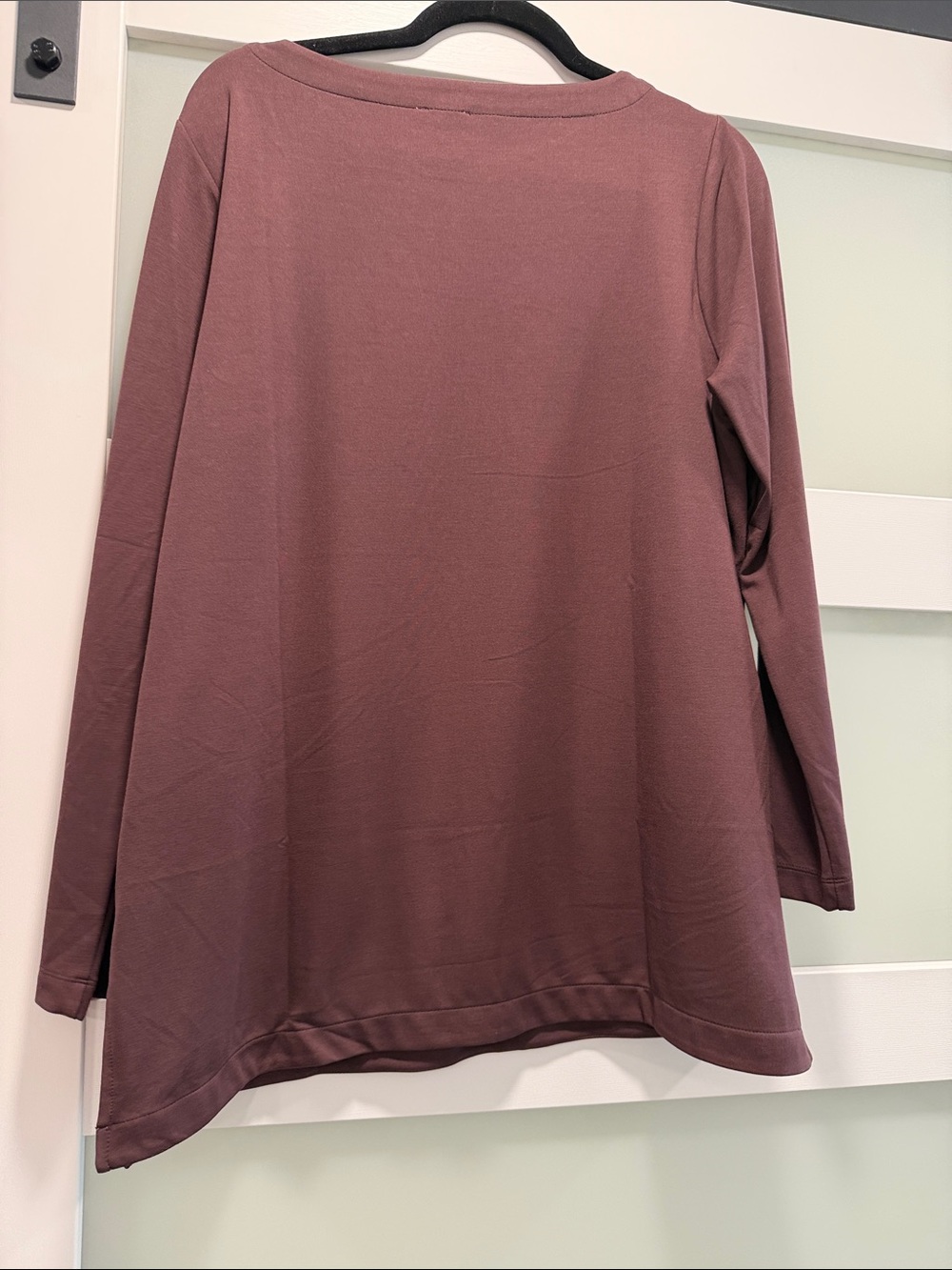 Chico's Faux Leather Tunic in Mauve Plum - Picture 6 of 11